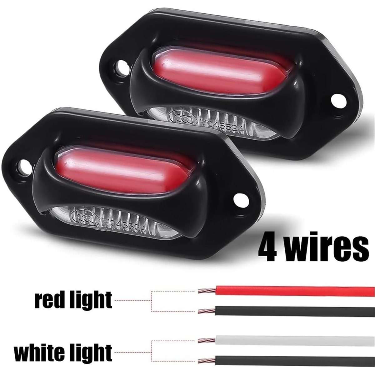 2pcs Car / Truck 12-24V 8LEDs Dual Color Side Marker Indicator Lights Bulb Lamp