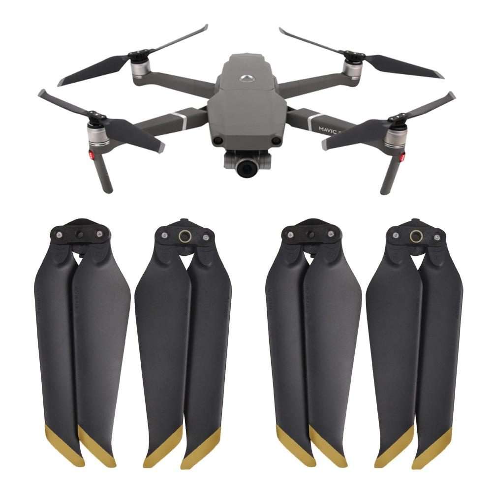 2 Pairs 8743F Low Noise Quick-release Propellers for DJI Mavic 2 Pro / Zoom (Black+Gold)