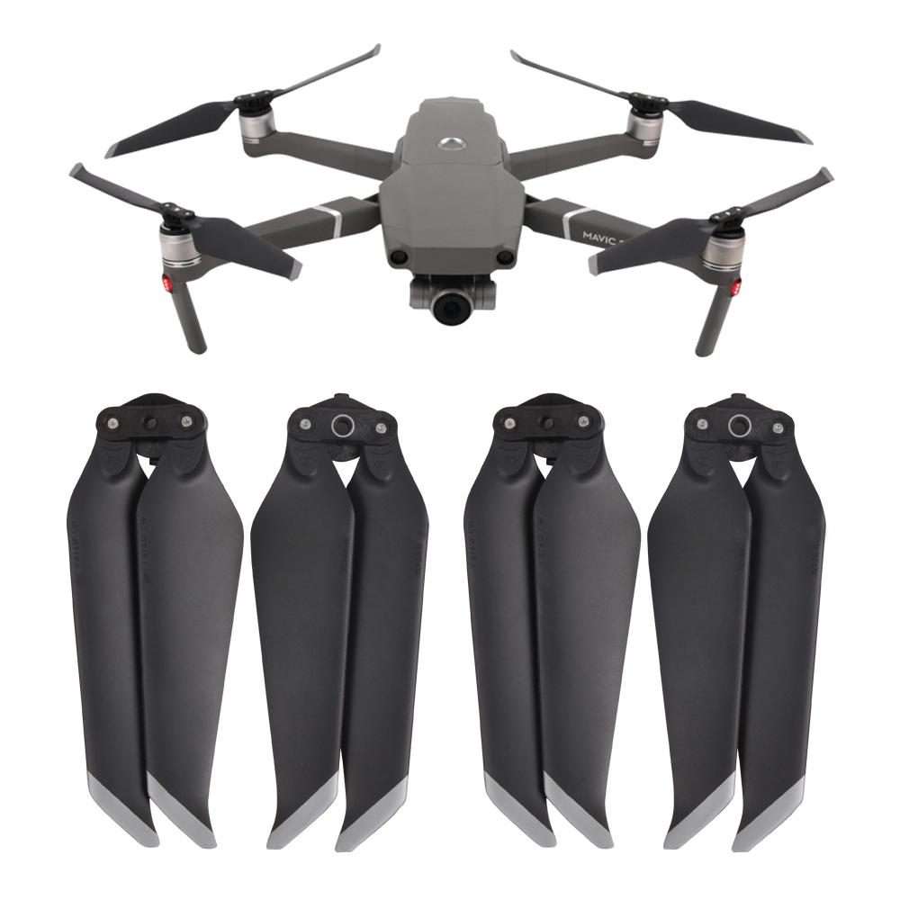 2 Pairs 8743F Low Noise Quick-release Propellers for DJI Mavic 2 Pro / Zoom (Black+Silver)