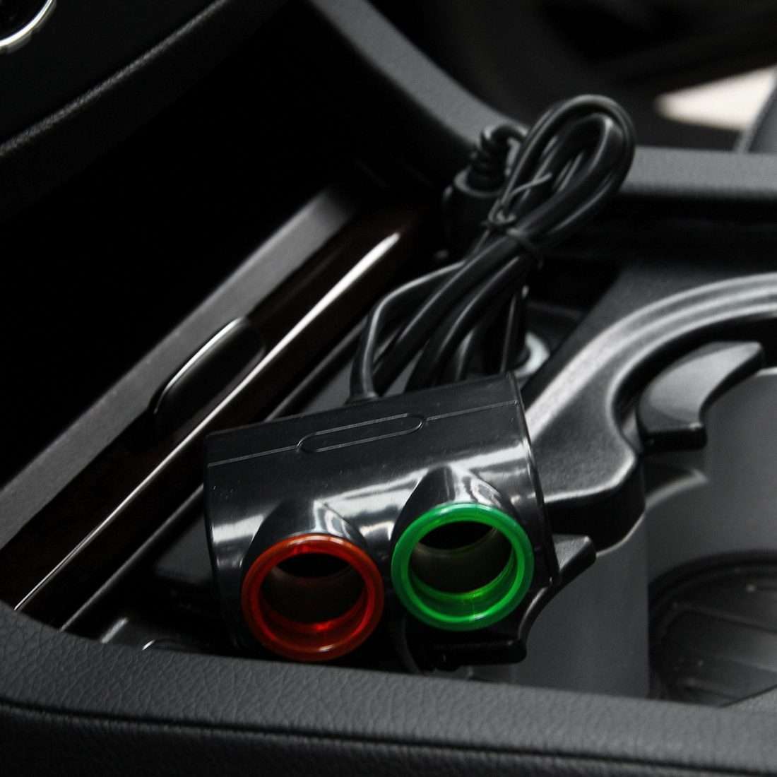 Olesson Streamlined Design 1.2A USB Car Cigarette Lighter Socket Car Charger with Color LED Light