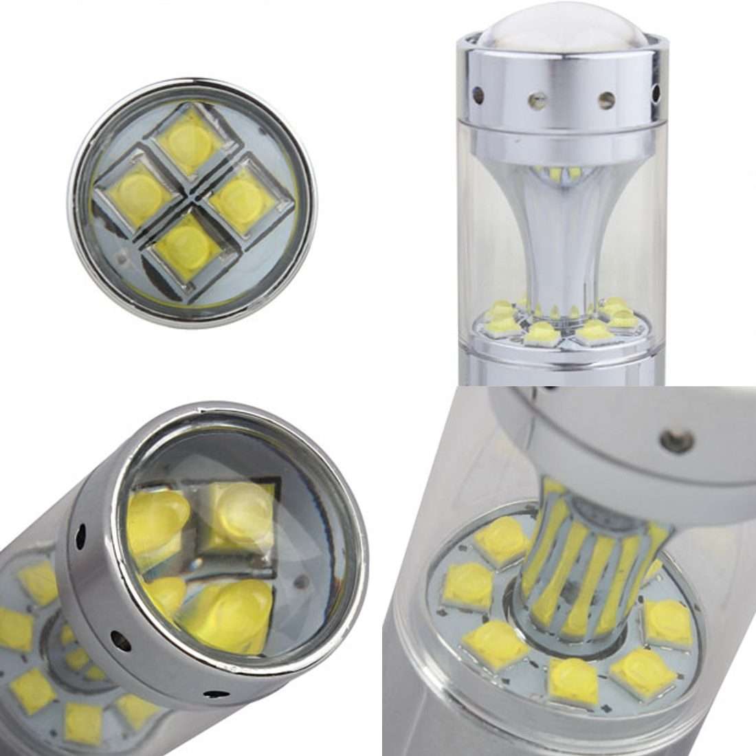 2 PCS 1156 60W 1200 LM 6000K Car Auto Brake Lights Turn Light Backup Light with ... (White Light)