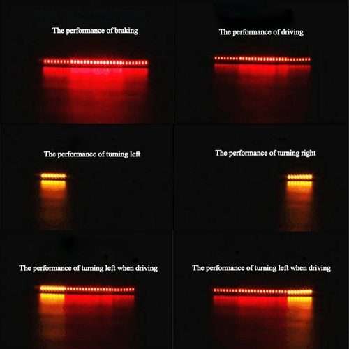 5W 12V 300LM Red+Yellow Light 32 LED Brake lights For Motorcycle, Cable Length:50cm