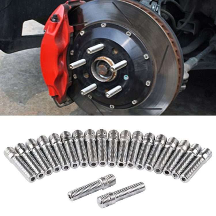 20 PCS 5.8cm Universal Car Modification Extended Wheels Stud Conversion M14x1.25 to M12x1.5 Screw