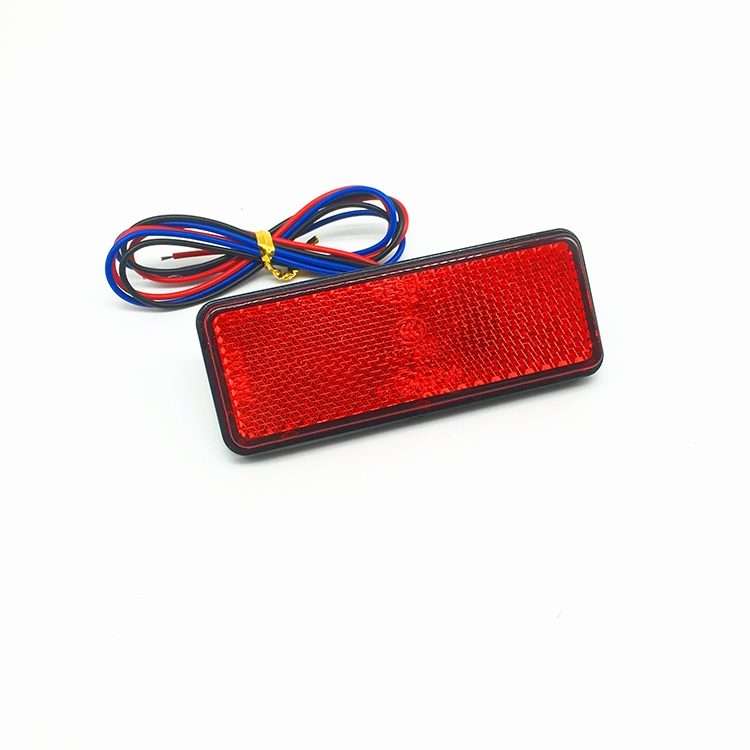 2 PCS Motorcycle Car Trailer DC 12-15V 24-LED Indicator Lamp Reflector Rectangle Marker ... (Red)