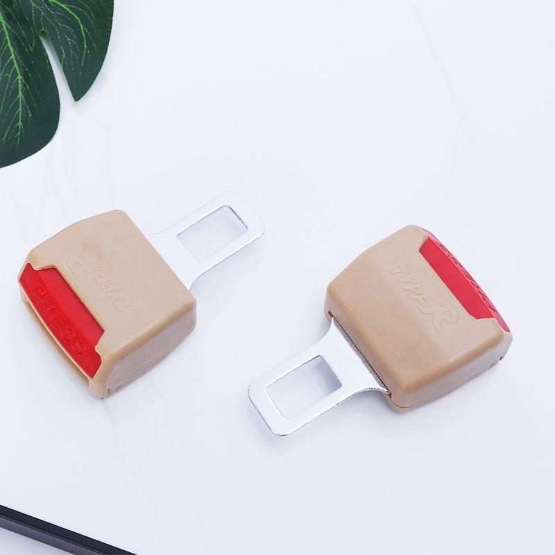 2 PCS RS-01 Universal Car Seat Belt Extension Buckle (Khaki)