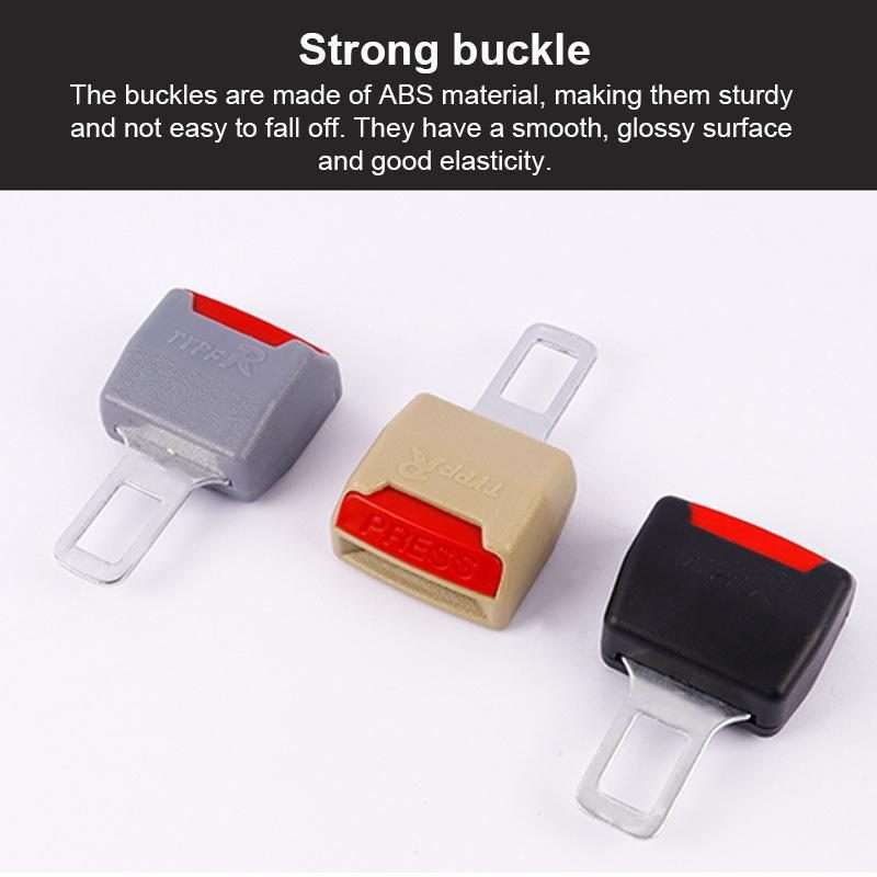 2 PCS RS-01 Universal Car Seat Belt Extension Buckle (Khaki)