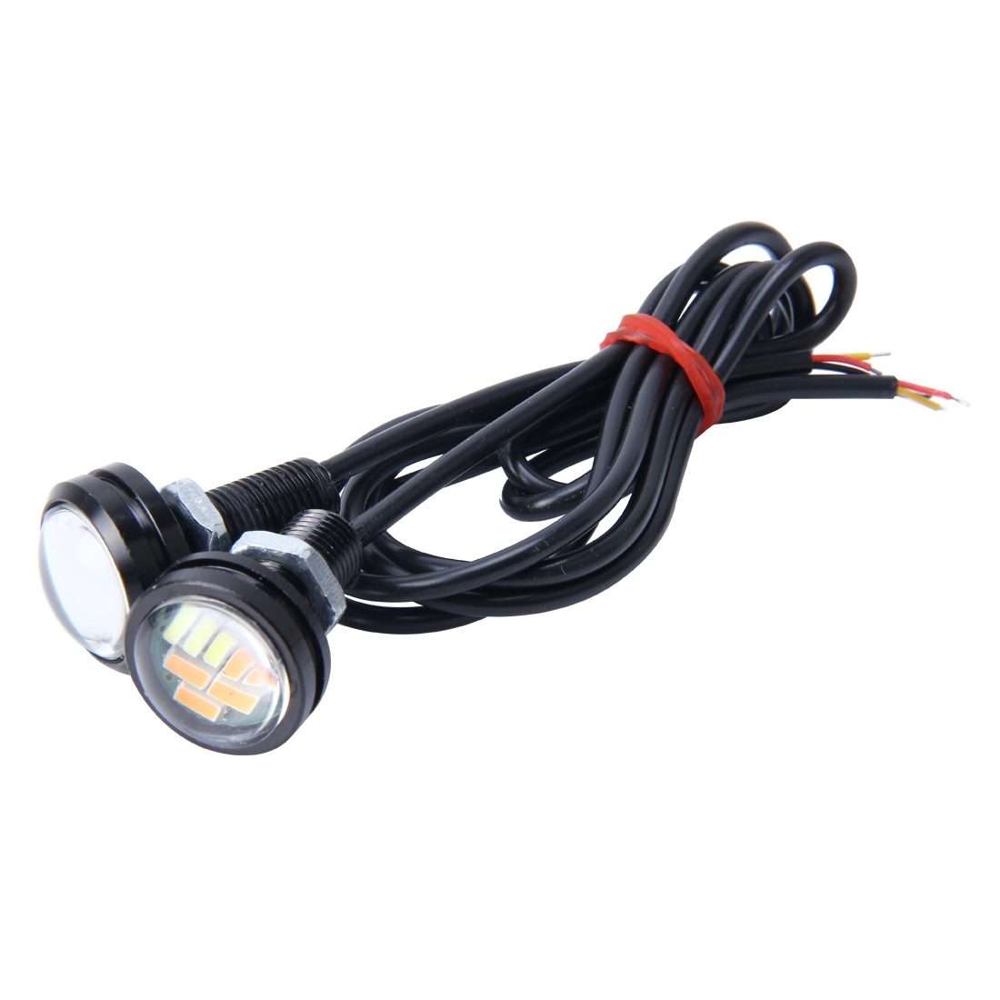 2 PCS 2W Car Auto Eagle Eyes Fog Light Turn Light with 12 SMD-4014 LED ... (White + Yellow Light)