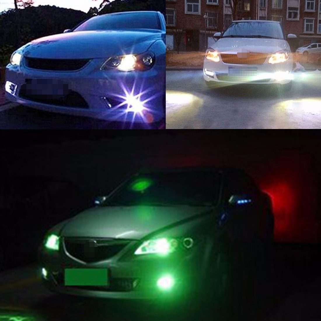 2 PCS 2W Car Auto Eagle Eyes Fog Light Turn Light with 12 SMD-4014 LED ... (White + Yellow Light)