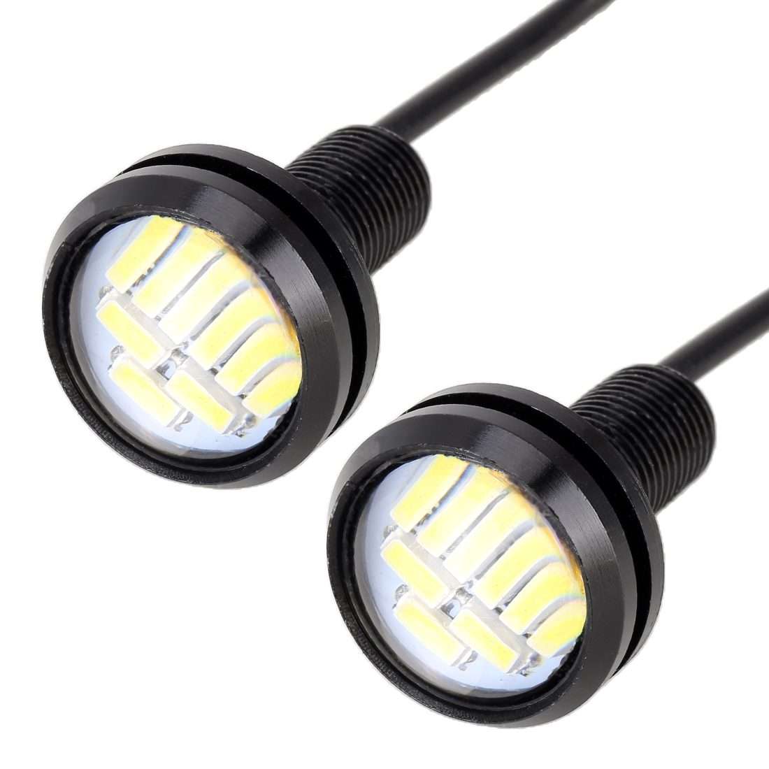 2 PCS 2W Car Auto Eagle Eyes Fog Light Turn Light with 12 SMD-4014 LED Lamps, DC ... (White Light)
