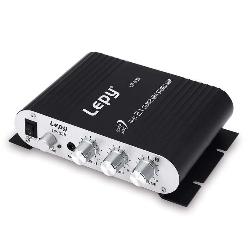 Car 2.1CH HIFI Subwoofer Amplifier Audio, Support MP3(Black)