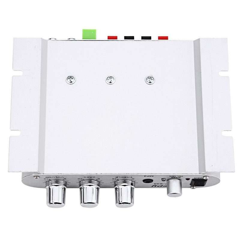 Car 2.1CH HIFI Subwoofer Amplifier Audio, Support MP3(Silver)