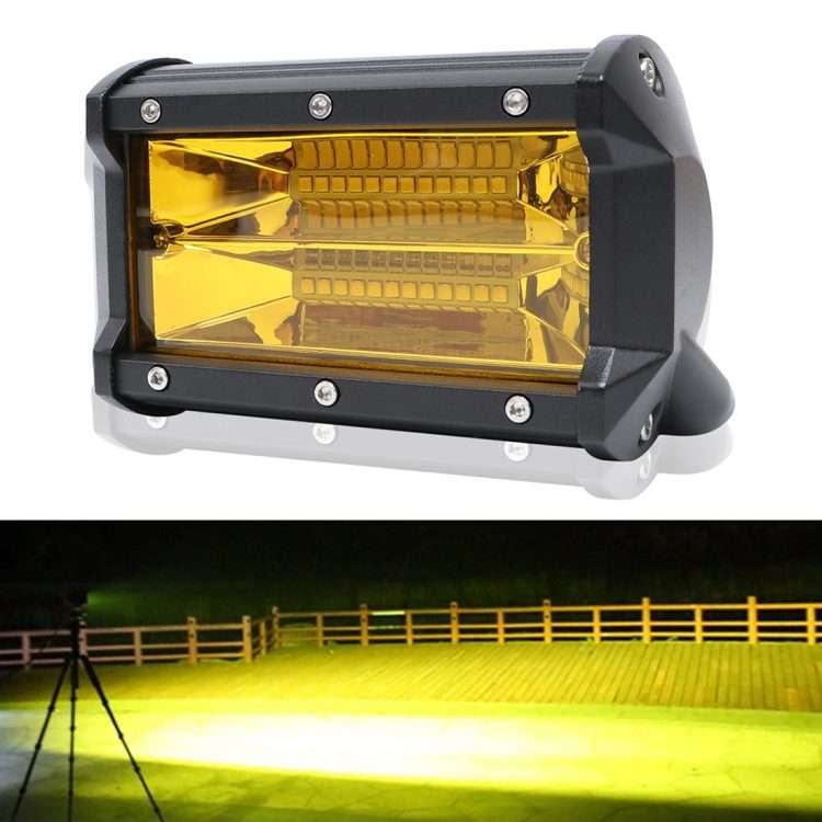 5 inch 18W 24 LED Waterproof IP67 Two Bar Modified Off-road Lights Spotlight Li ... (Yellow Light)