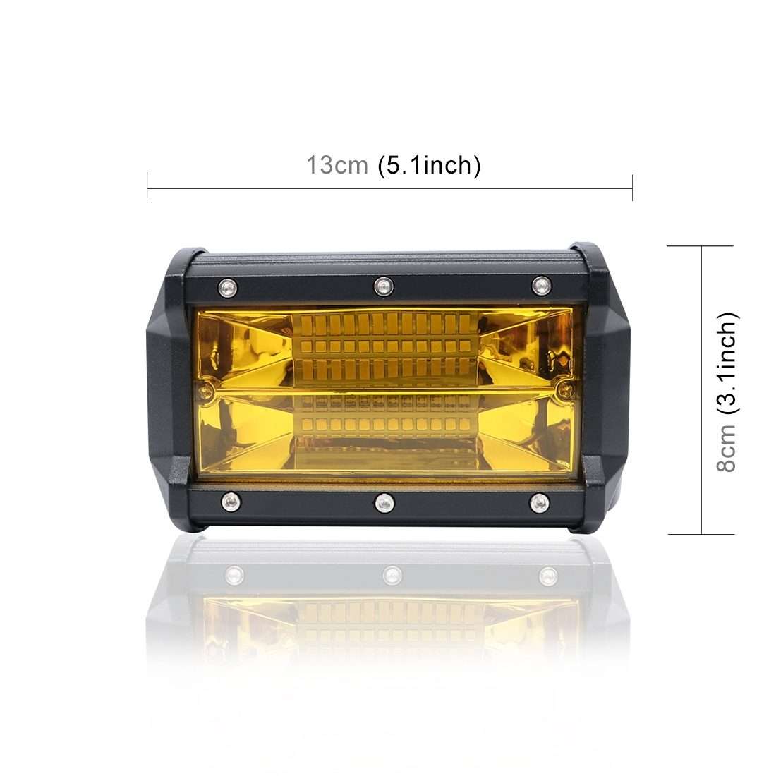 5 inch 18W 24 LED Waterproof IP67 Two Bar Modified Off-road Lights Spotlight Li ... (Yellow Light)