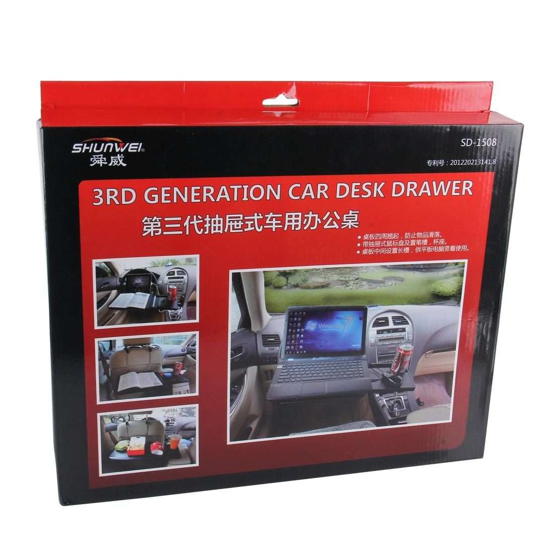 SHUNWEI SD-1508 Travel Car Computer Desk with Drawers Folding Computer Stand Car Notebook Stand Co