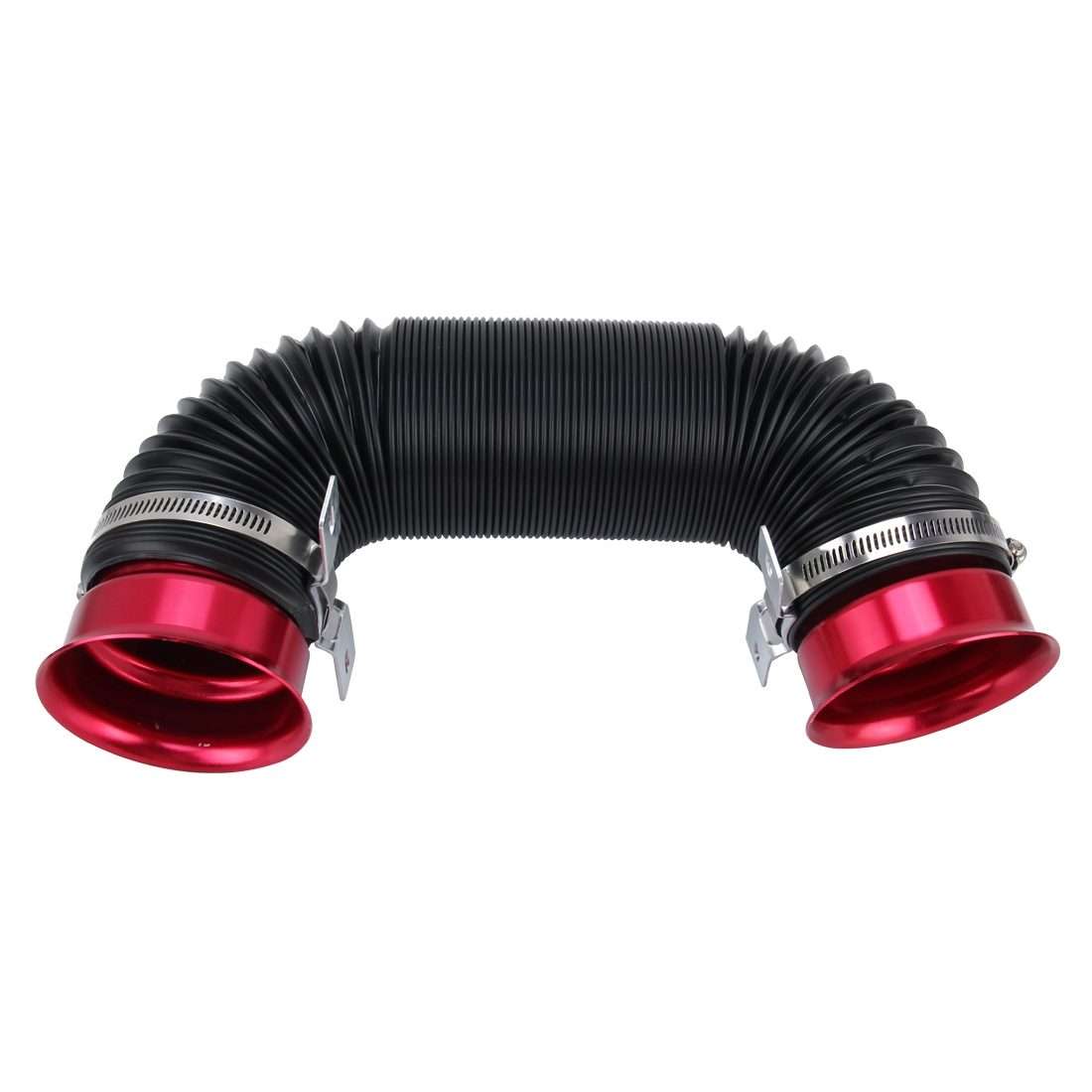 Car Auto Universal Tube Air Filter Adjustable Cold Air Injection Intake System Pipe With ... (Red)
