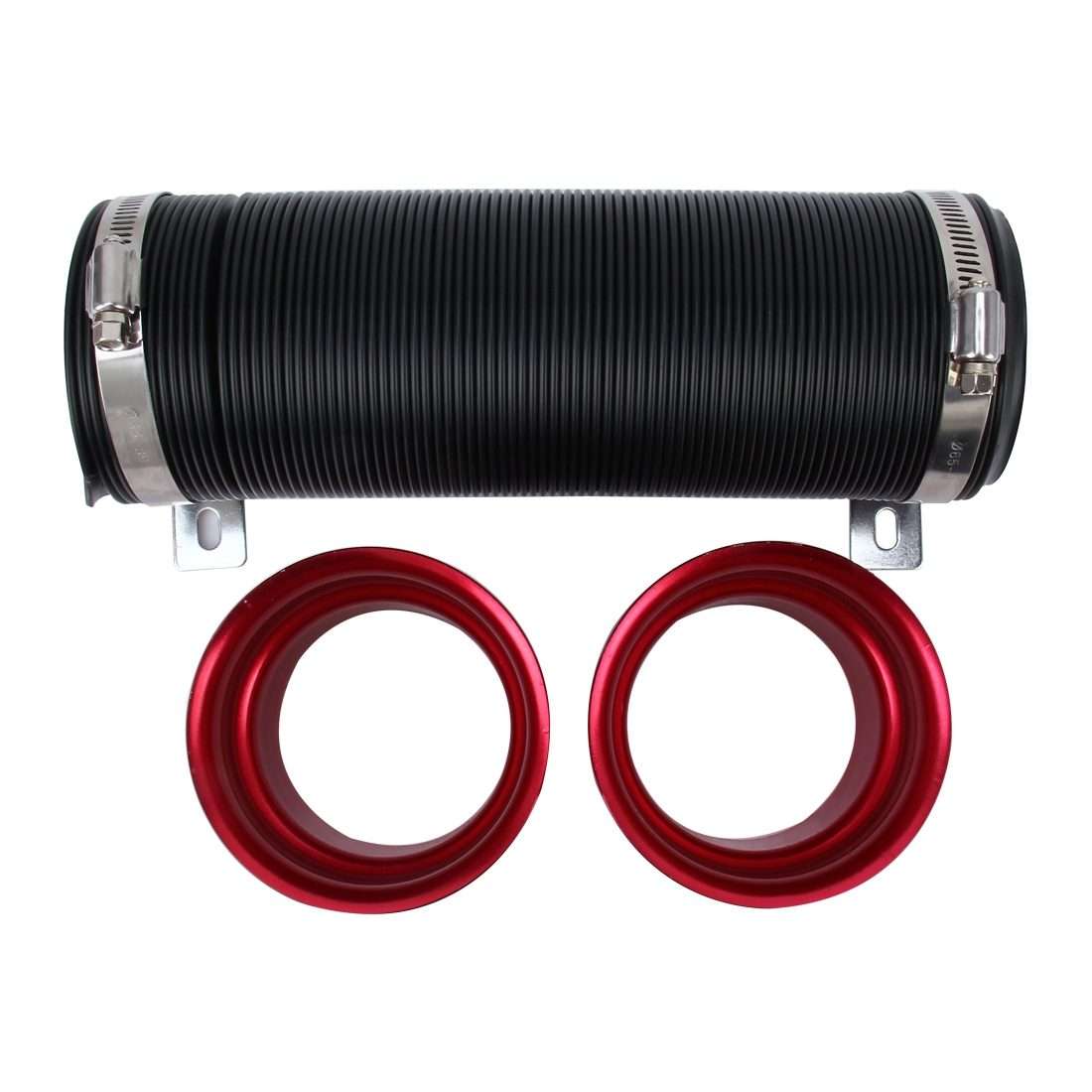 Car Auto Universal Tube Air Filter Adjustable Cold Air Injection Intake System Pipe With ... (Red)