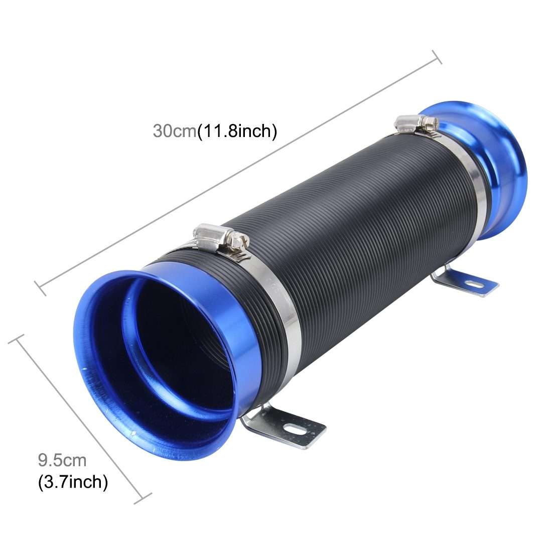 Car Auto Universal Tube Air Filter Adjustable Cold Air Injection Intake System Pipe Wit ... (Blue)