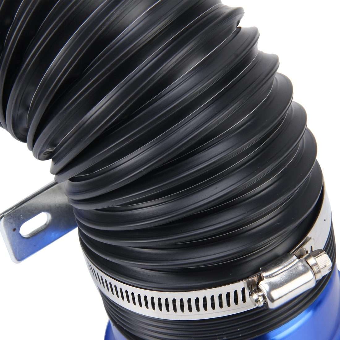Car Auto Universal Tube Air Filter Adjustable Cold Air Injection Intake System Pipe Wit ... (Blue)