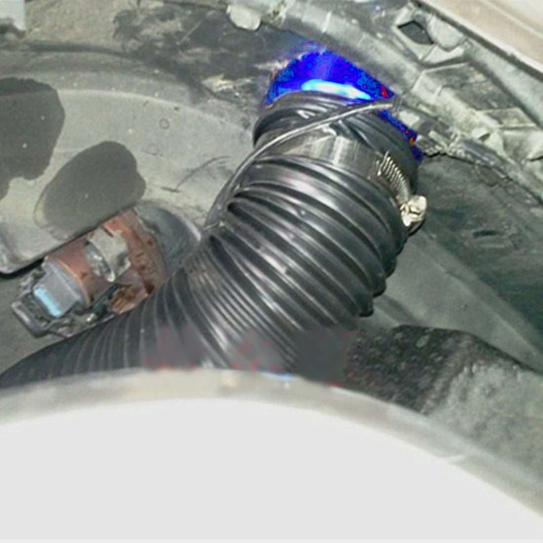 Car Auto Universal Tube Air Filter Adjustable Cold Air Injection Intake System Pipe Wit ... (Blue)