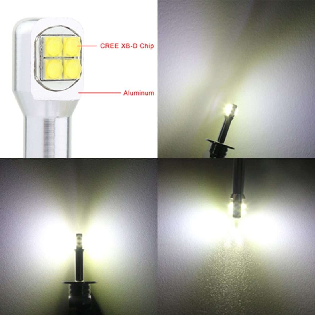 2 PCS H3 40W 800 LM 6000K 8 LEDs Car Fog Lights, DC 12V(White Light)