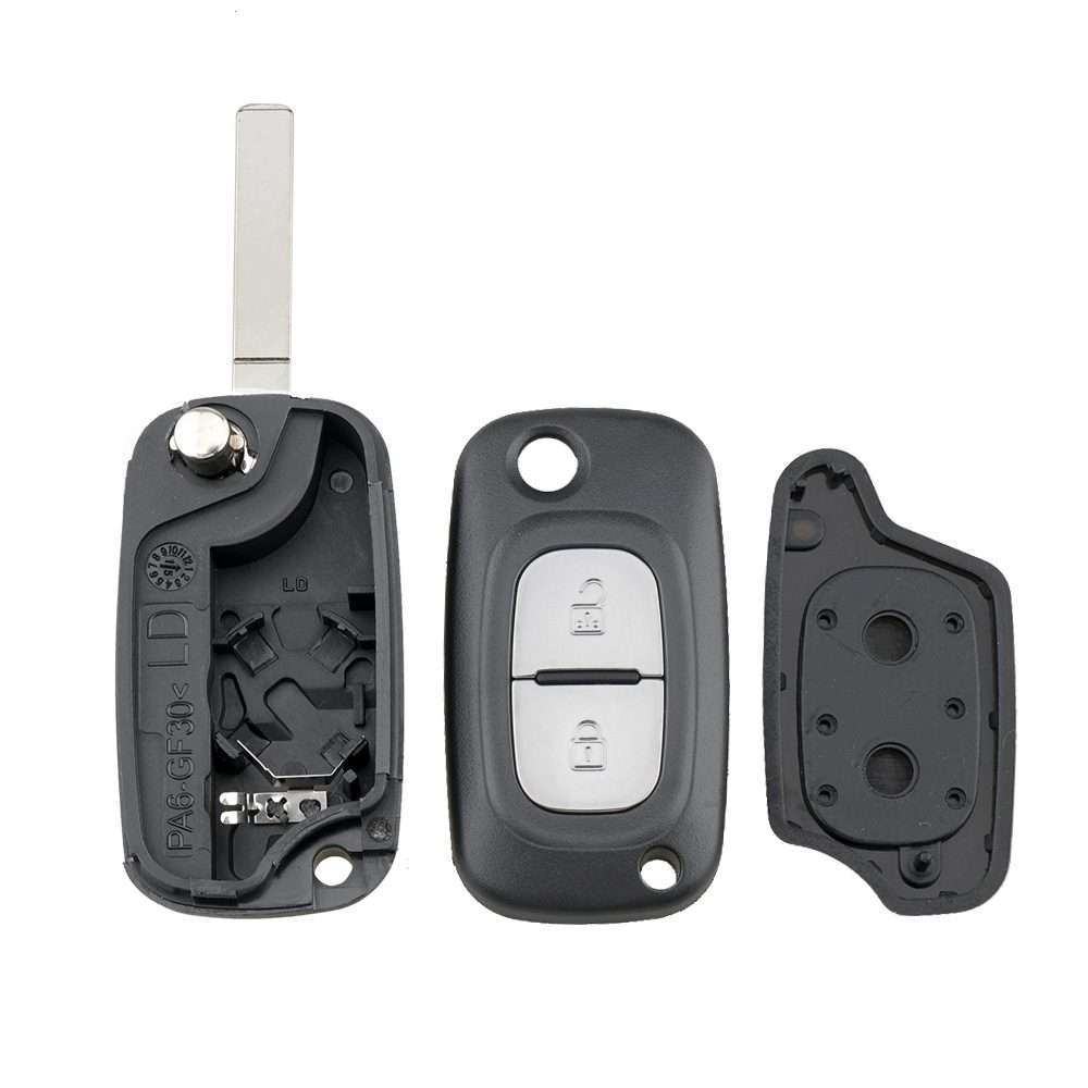 For RENAULT Clio / Megane / Kangoo / Modus Car Keys Replacement 2 Buttons Car Key Case with Foldab