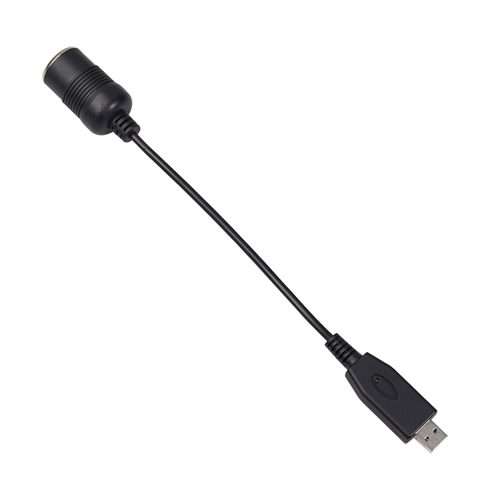 Car Converter USB Port to Car Cigarette Lighter Socket Female 5V to 12V Boost Power Ad ... (Black)