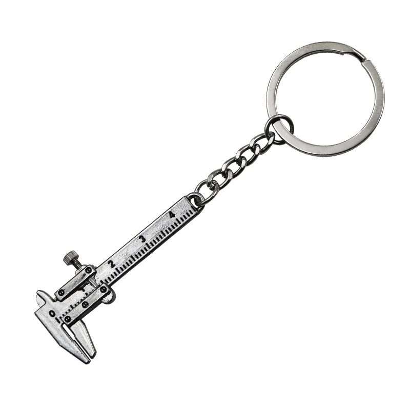 5 PCS Mini Vernier Caliper Keychain Key Rings(Silver)
