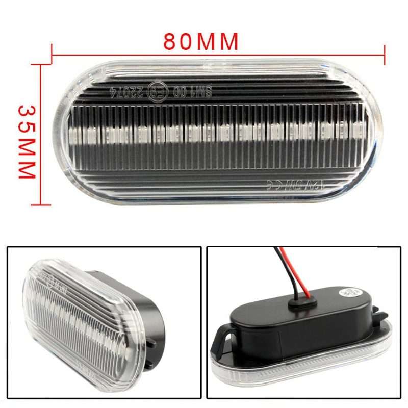 2 PCS D12V / 5W Car LED Leaf Board Side Flowing Water Turn Signal Light for Volk ... (Transparent)
