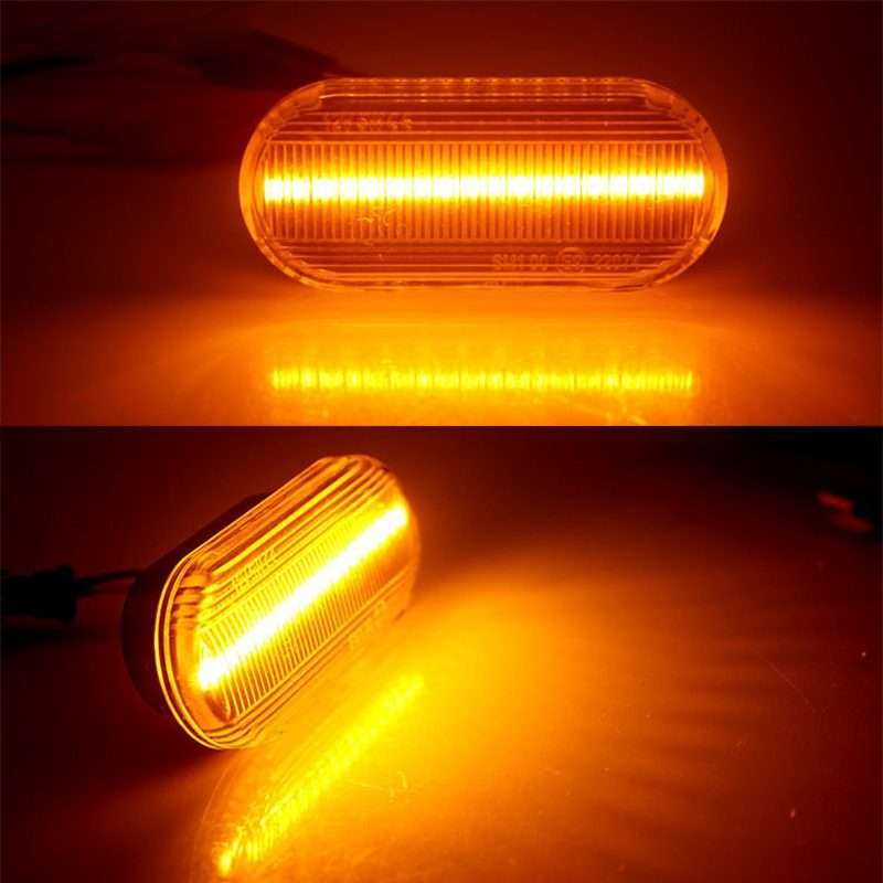 2 PCS D12V / 5W Car LED Leaf Board Side Flowing Water Turn Signal Light for Volk ... (Transparent)