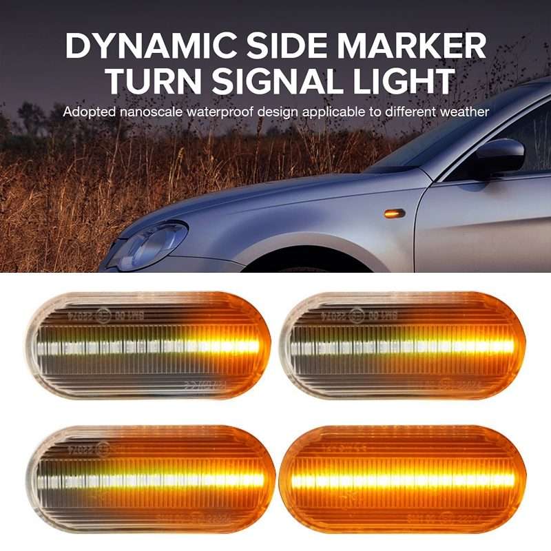 2 PCS D12V / 5W Car LED Leaf Board Side Flowing Water Turn Signal Light for Volk ... (Transparent)