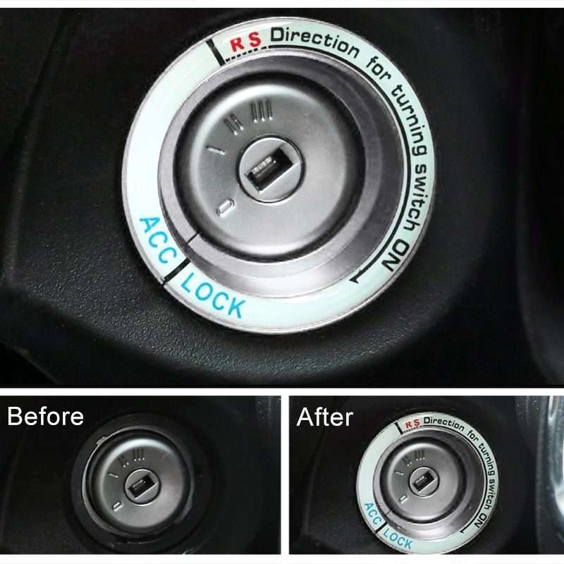For Ford Fluorescent Aluminum Alloy Ignition Key Ring, Inside Diameter: 3.2cm (Silver)