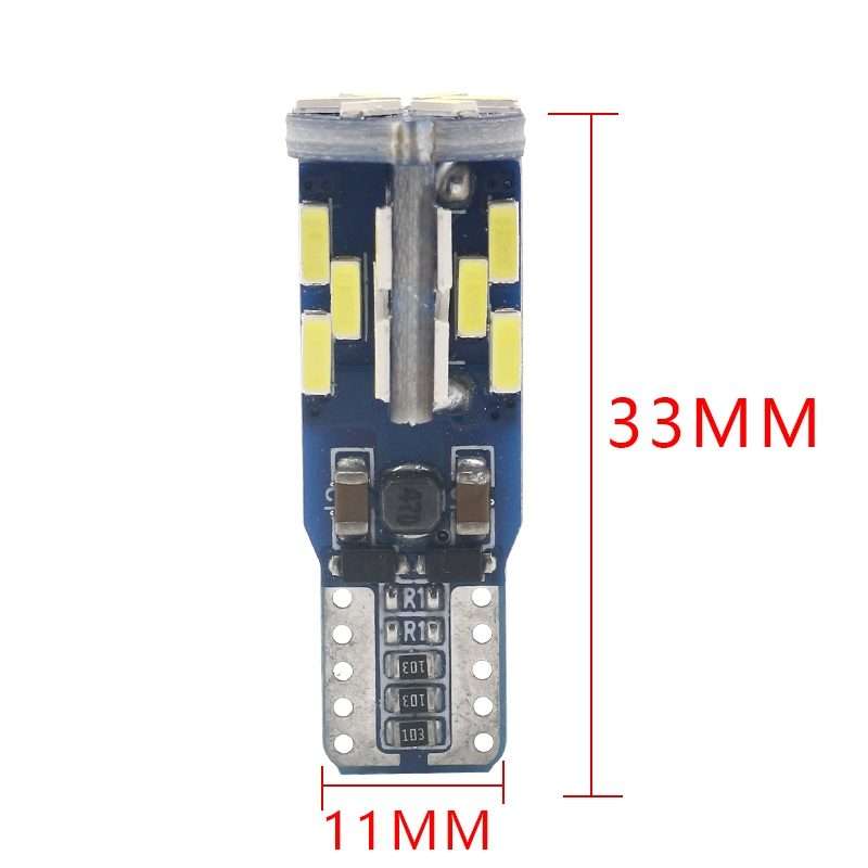 10 PCS T10 DC12V / 3W / 6000K / 180LM Car Canbus Decoding LED Clearance Lights with 30LEDs SMD-404