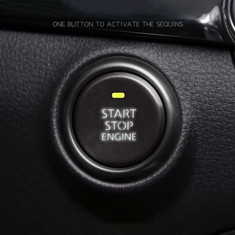 Car Engine Start Key Push Button Inner Ring Trim Sticker Decoration for Mazda Axela CX ... (Black)
