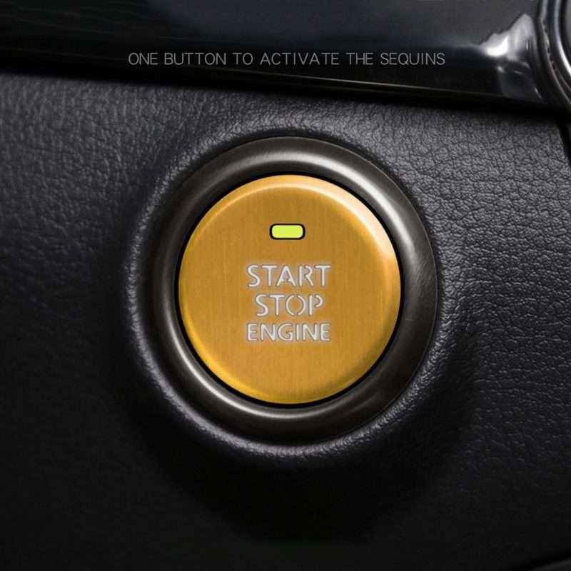 Car Engine Start Key Push Button Inner Ring Trim Sticker Decoration for Mazda Axela CX ... (Gold)