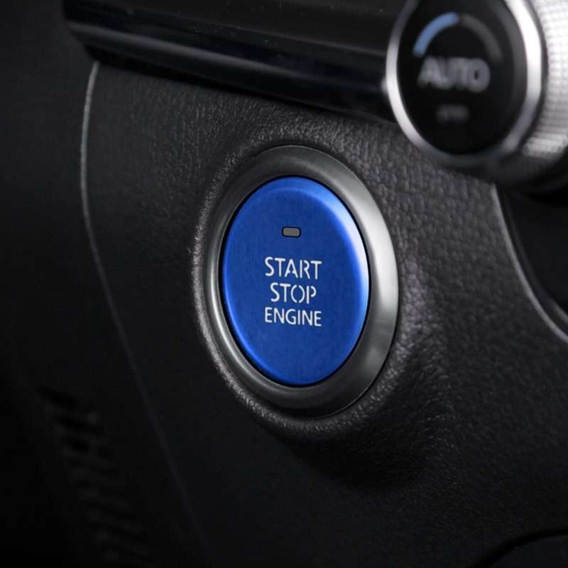 Car Engine Start Key Push Button Inner Ring Trim Sticker Decoration for Mazda Axela CX ... (Blue)