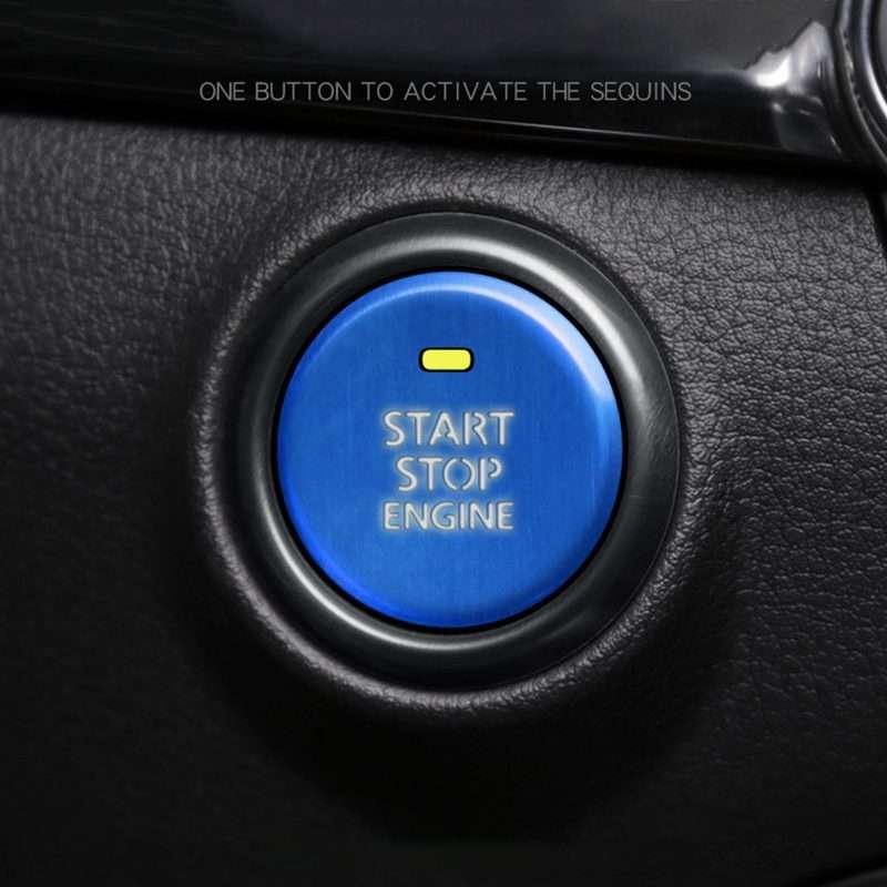 Car Engine Start Key Push Button Inner Ring Trim Sticker Decoration for Mazda Axela CX ... (Blue)