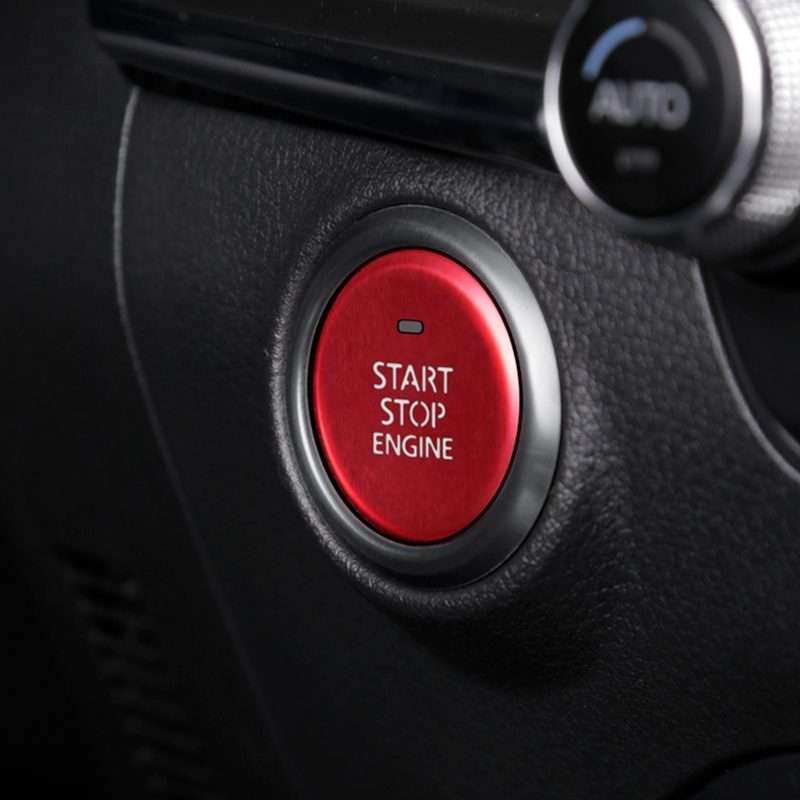 Car Engine Start Key Push Button Inner Ring Trim Sticker Decoration for Mazda Axela CX-3 ... (Red)