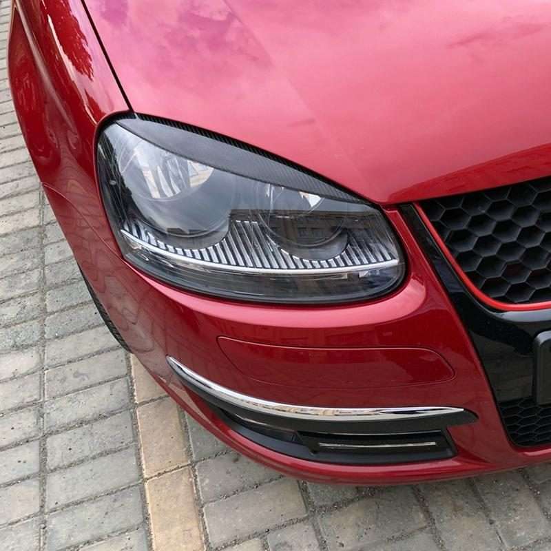 Car Headlight Eyebrow Decoration Sticker for Volkswagen Golf 5 (Black)