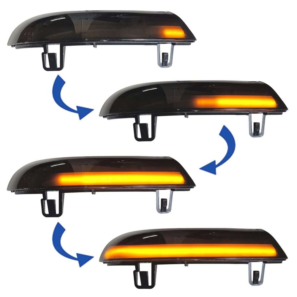 2pcs For Volkswagen Golf 5 MK5 2003-2008 Car Dynamic LED Turn Signal Light ... (Transparent Black)