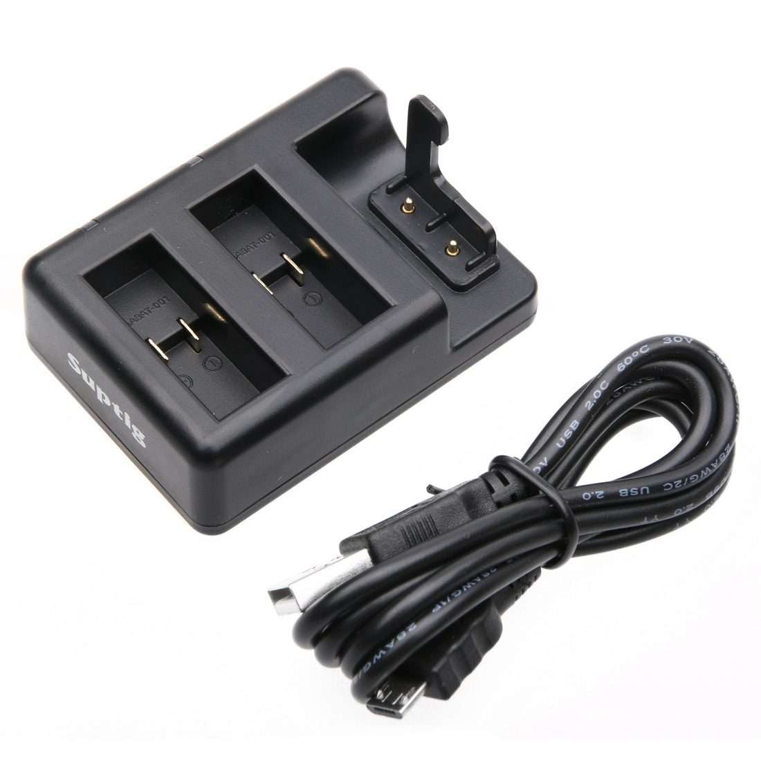 Dual Batteries Charger + Remote Control Charger with USB Cable for GoPro HERO7 Black ... (Black)