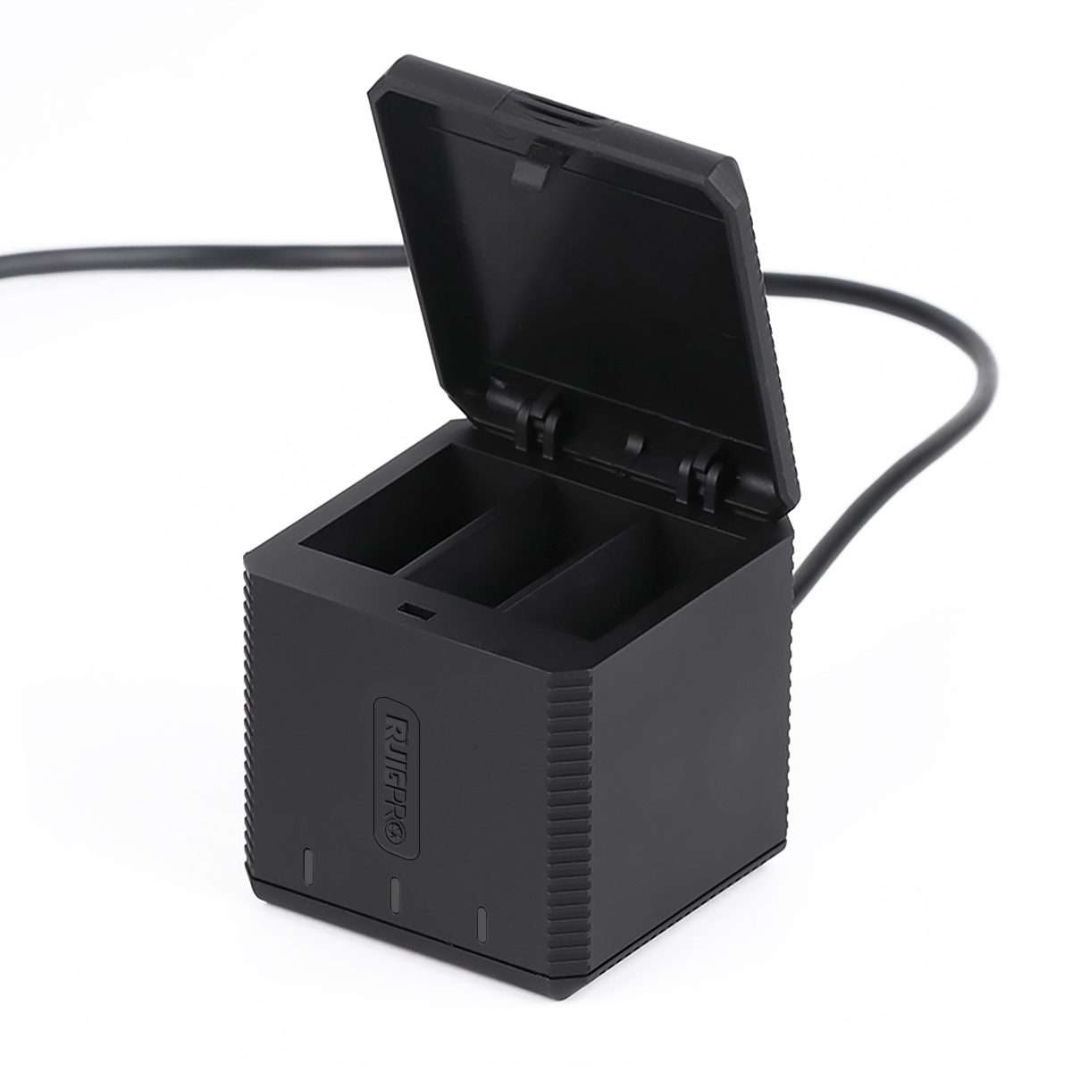RUIGPRO USB Triple Batteries Housing Charger Box with Cable & Indicator Light for GoPr ... (Black)