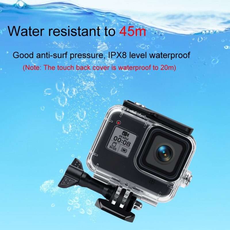 45m Waterproof Case + Touch Back Cover for GoPro HERO8 Black