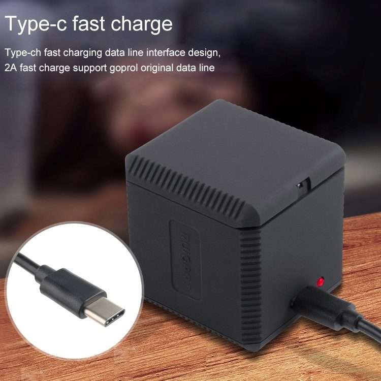 RUIGPRO USB Triple Batteries Housing Charger Box with USB Cable & LED Indicator Light ... (Black)