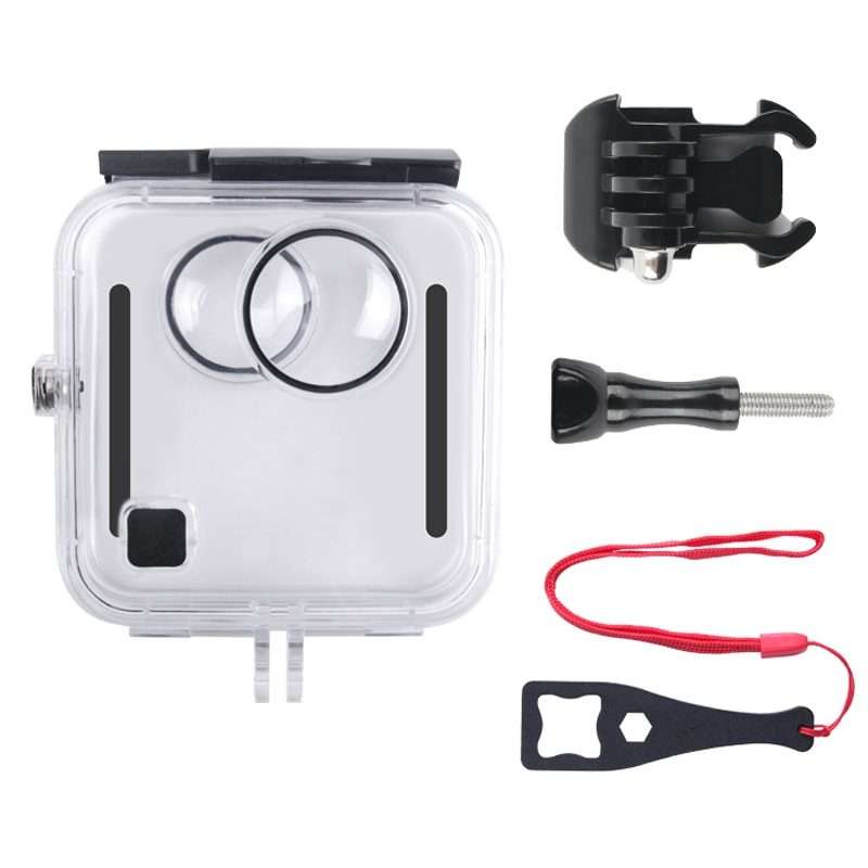 40m Waterproof Housing Protective Case for GoPro Fusion, with Buckle Basic Mount & Screw & Wrench