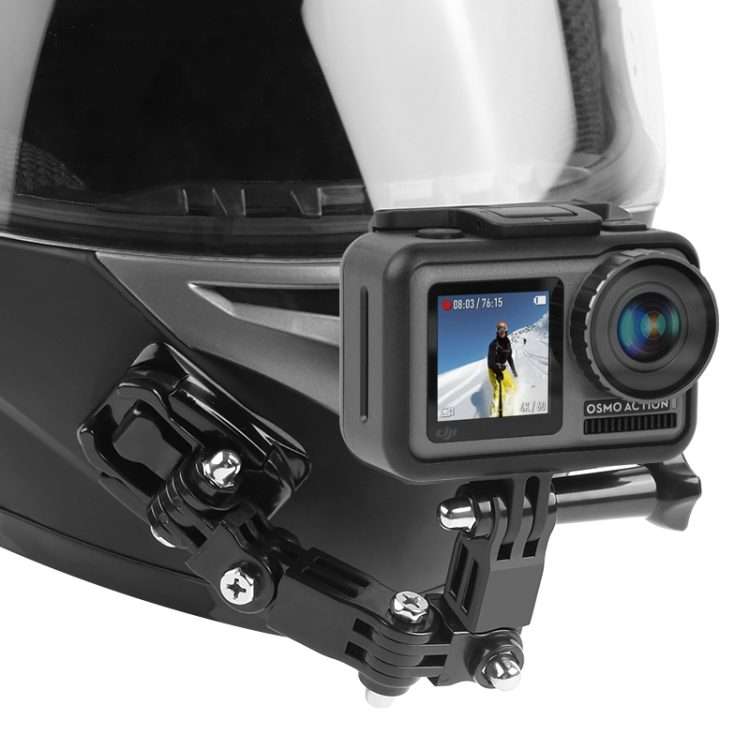 Cycling Helmet Adhesive Multi-Joint Arm Fixed Mount Set with J-Hook Buckle Mount & Screw for GoPro