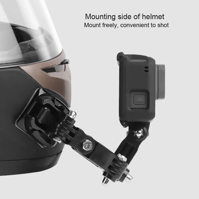 Cycling Helmet Adhesive Multi-Joint Arm Fixed Mount Set with J-Hook Buckle Mount & Screw for GoPro