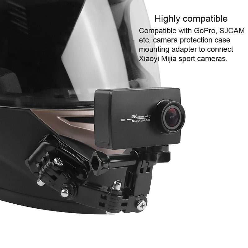 Cycling Helmet Adhesive Multi-Joint Arm Fixed Mount Set with J-Hook Buckle Mount & Screw for GoPro