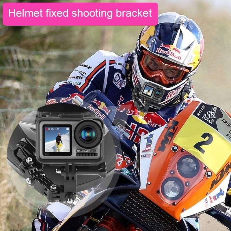 Cycling Helmet Adhesive Multi-Joint Arm Fixed Mount Set with J-Hook Buckle Mount & Screw for GoPro