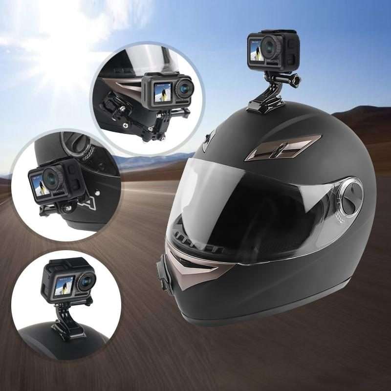 Cycling Helmet Adhesive Multi-Joint Arm Fixed Mount Set with J-Hook Buckle Mount & Adapter & Screw