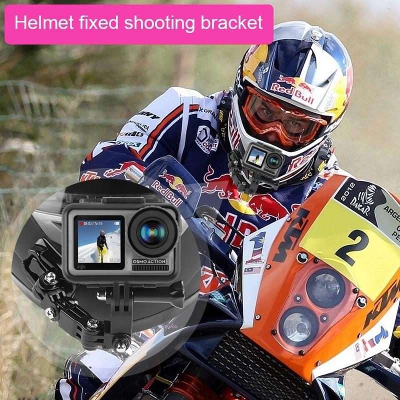Cycling Helmet Adhesive Multi-Joint Arm Fixed Mount Set with J-Hook Buckle Mount & Adapter & Screw